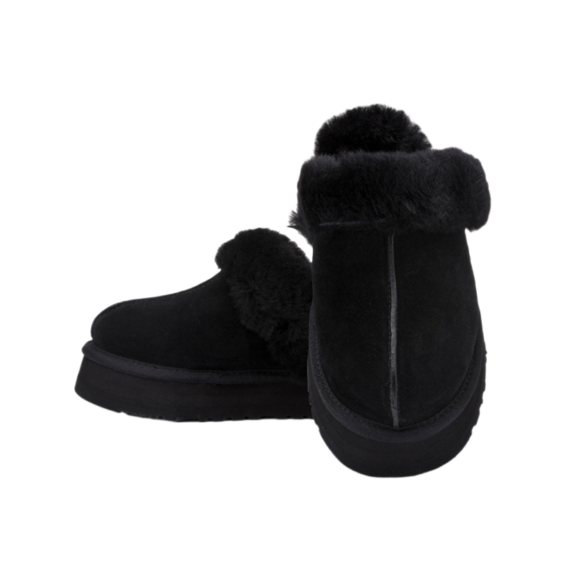 Disket Platform Black Slippers