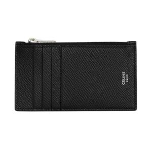  Zipped compact card holder in Grained calfskin - Black 