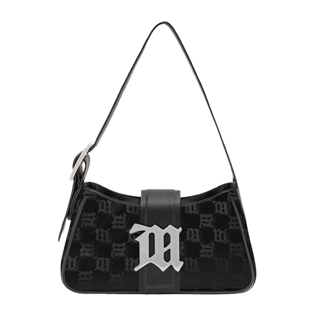 Nylon Monogram Shoulder Bag Mini Black