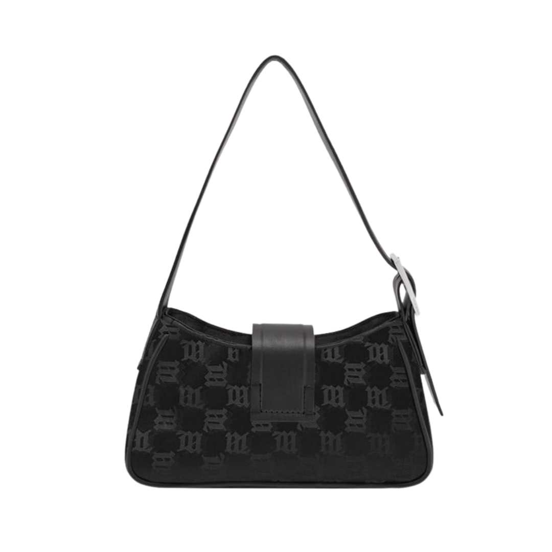 Nylon Monogram Shoulder Bag Mini Black