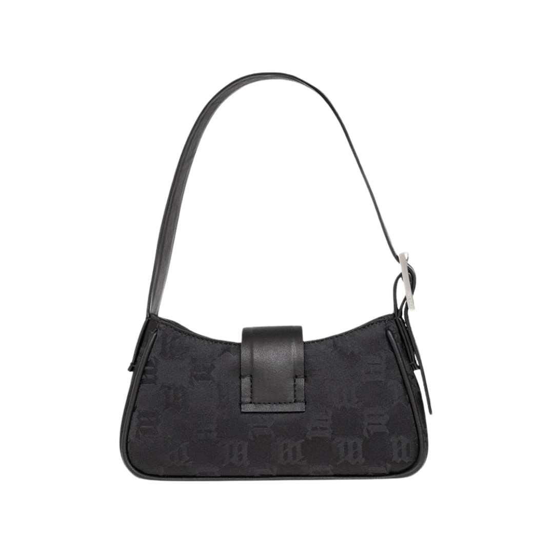 MISBHV BLACK MONOGRAMMED HOBO SHOULDER BAG