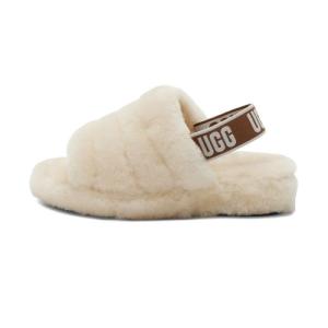 UGG Strap Bold Fur Slippers (Fluff Yes Slide) W - Natural 