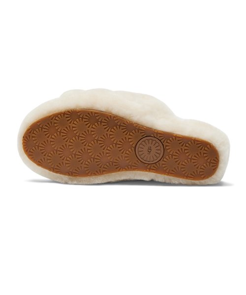 UGG Strap Bold Fur Slippers (Fluff Yes Slide) W - Natural 