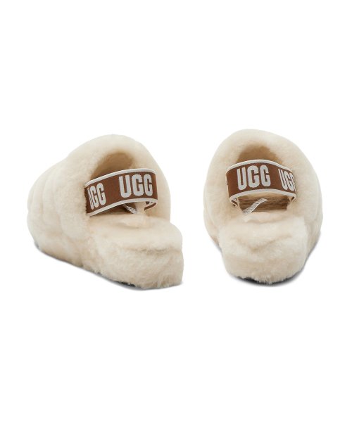 UGG Strap Bold Fur Slippers (Fluff Yes Slide) W - Natural 