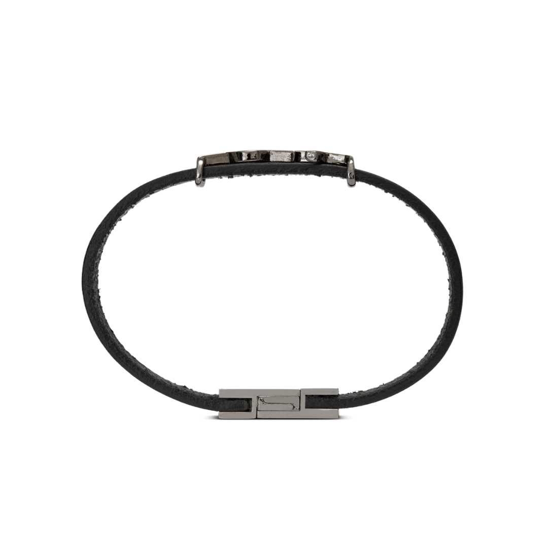 OPYUM BRACELET IN SMOOTH LEATHER AND METAL