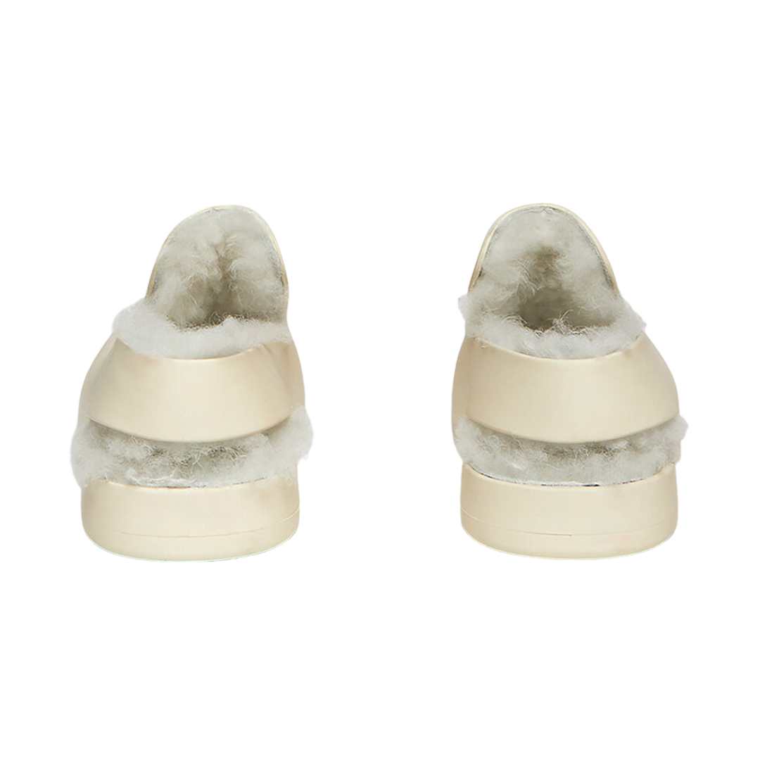 Shearling detail puddle sandals