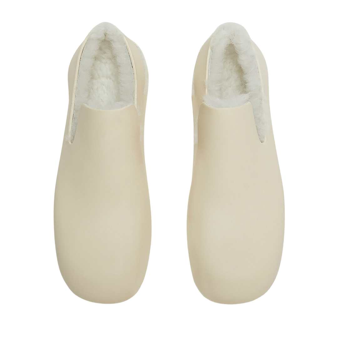 Shearling detail puddle sandals