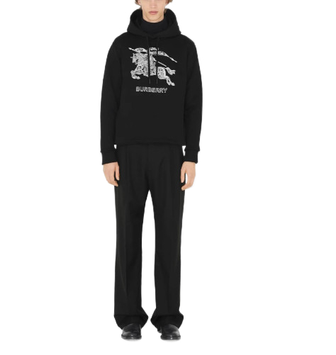 Embroidery EKD cotton hooded sweatshirt