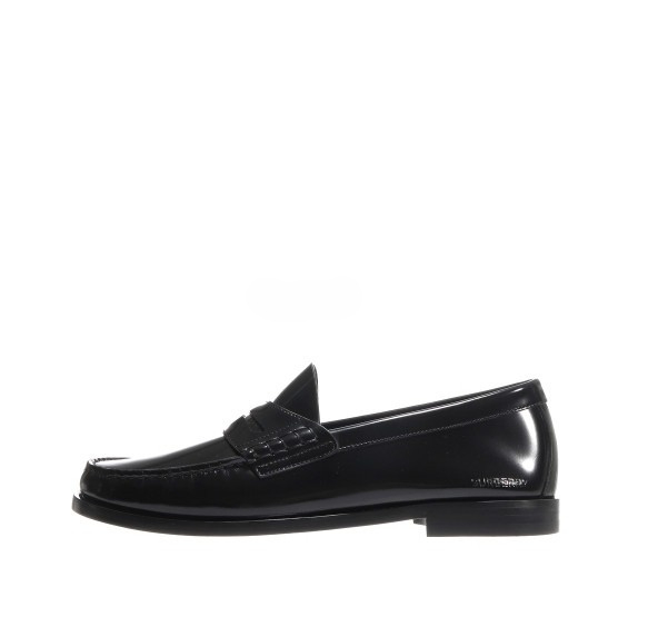 Coin detail leather penny loafers