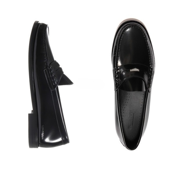 Coin detail leather penny loafers