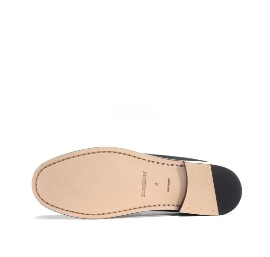 Coin detail leather penny loafers