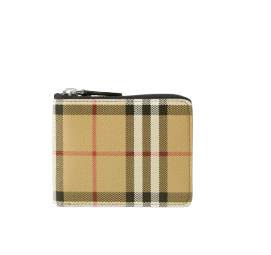 Check zipper round wallet