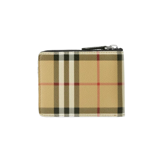Check zipper round wallet