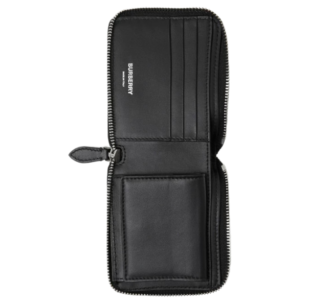 Check zipper round wallet