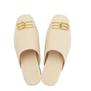 Balenciaga Leather Cozy Slipper Sand