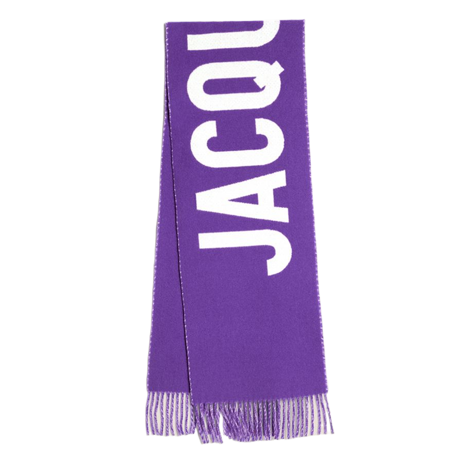 Jacquemus Lecharpe Fringe Logo Scarf Multi Purple