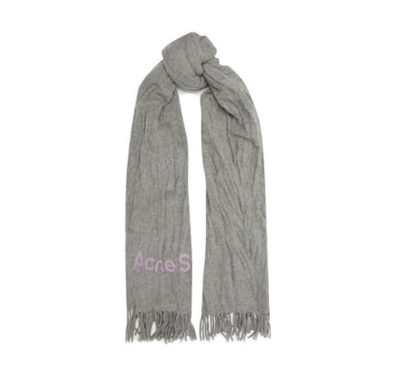 Logo Crinkle Wool Muffler