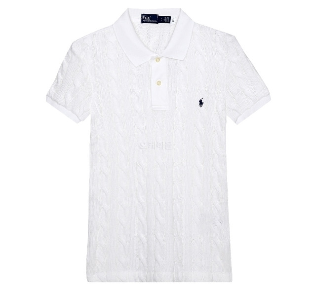 23SSPony logo embroidery cable knit short-sleeved collar