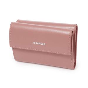 Jil Sander Embossed Logo Folded Mini Leather Coin Purse Wallet Pink