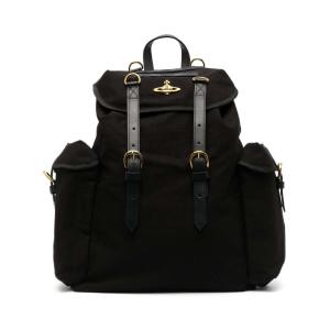 Orb-plaque drawstring backpack