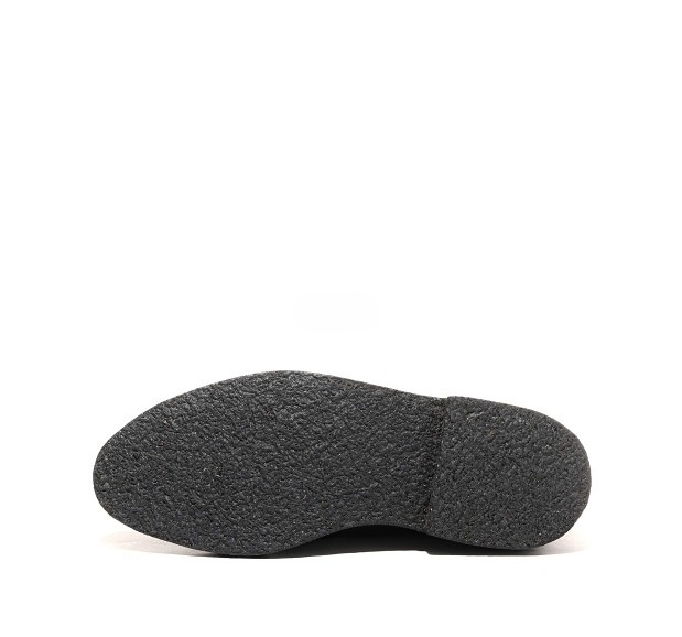 Pebble Grain Leather Crepe Sole Mid Top Chelsea Boots