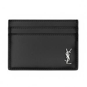  CARD CASE DECORATED WITH SMALL METAL YSL INITIALS