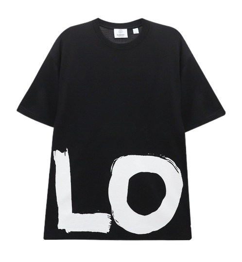 Love Print Cotton Oversized T-shirt - Black