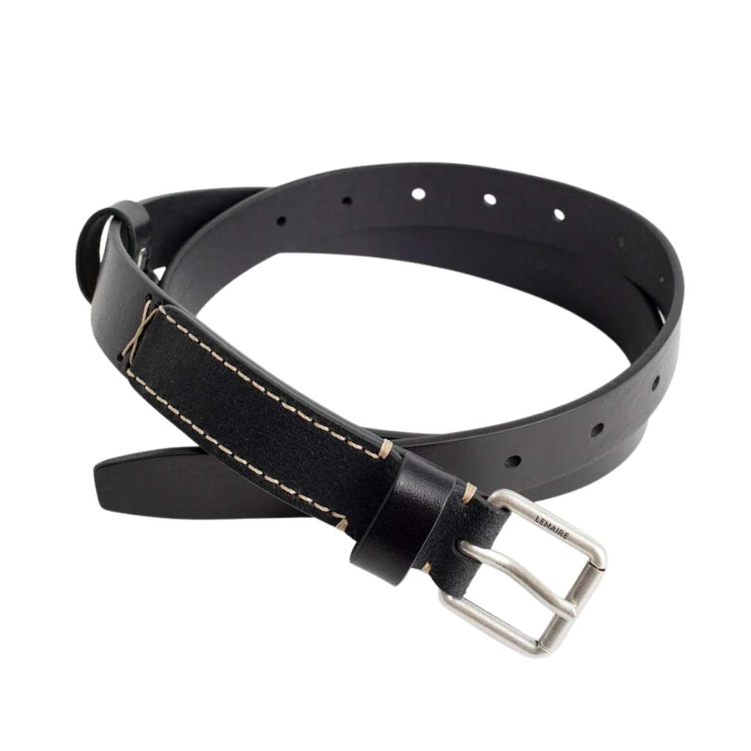 Contrast-stitching Reversible Leather Belt