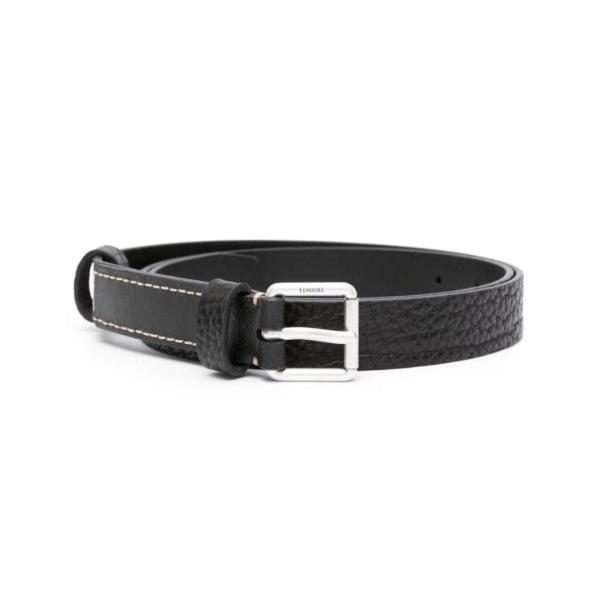 Black logo-engraved buckle belt