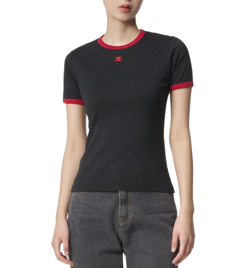 Women's Slim Redaction Logo Contrast Short Sleeve T-Shirt