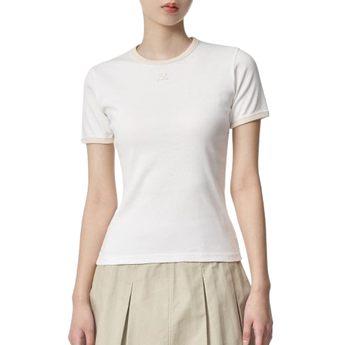 Women's Slim Redaction Logo Contrast Short Sleeve