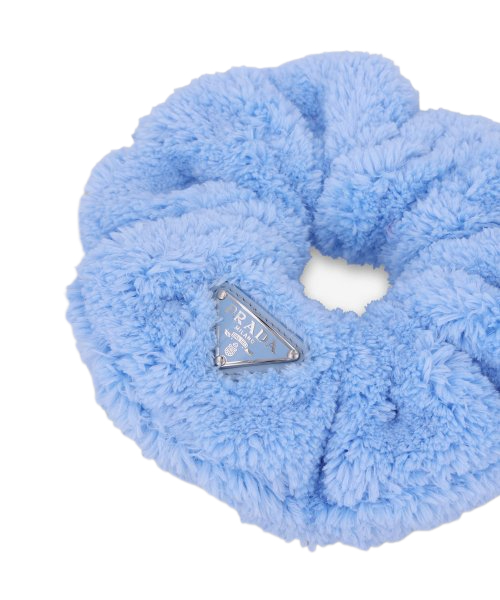 Women's Fake Shearling Triangle Logo Scrunch - Blue