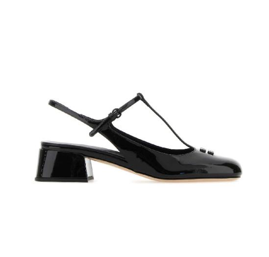 Patent leather slingback heels