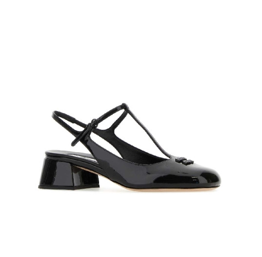 Patent leather slingback heels