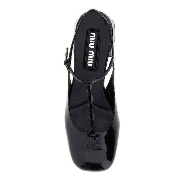 Patent leather slingback heels