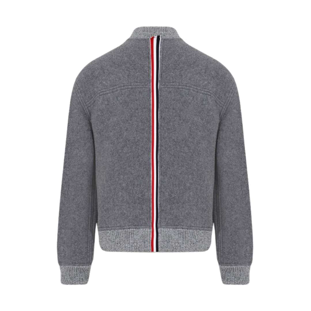 Wool Fleece Stripe Bomber