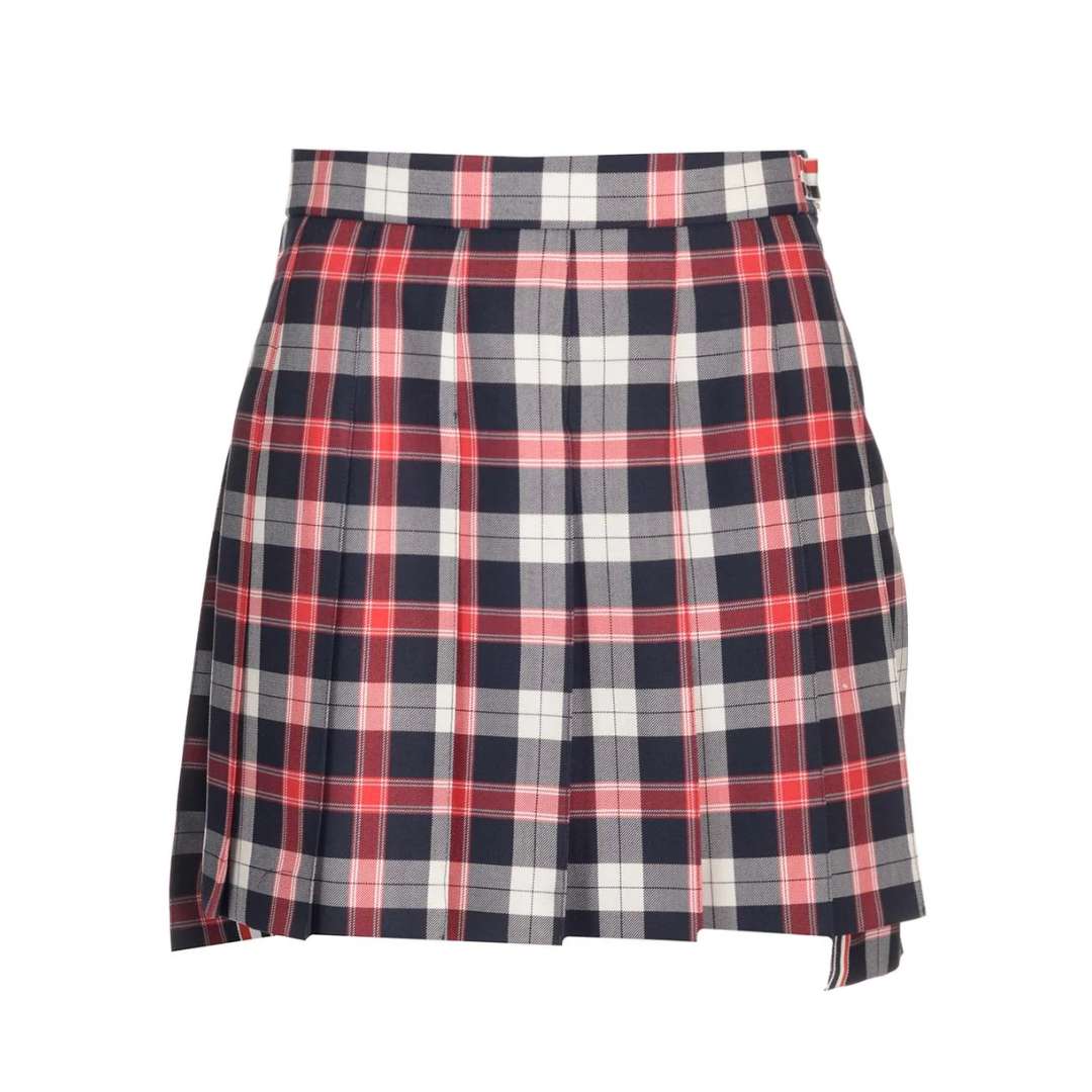 Checkered Pleated Mini Skirt