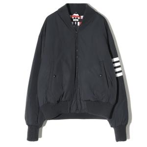4-bar striped poly twill oversized padded blouson