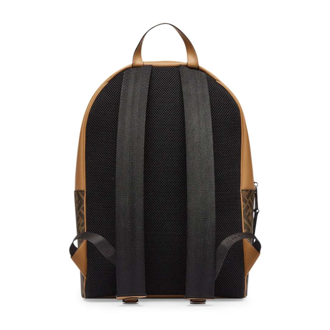 FF coated canvas and smooth leather backpack