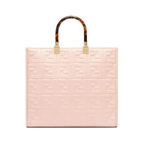 Sunshine Medium - Pink leather shopper