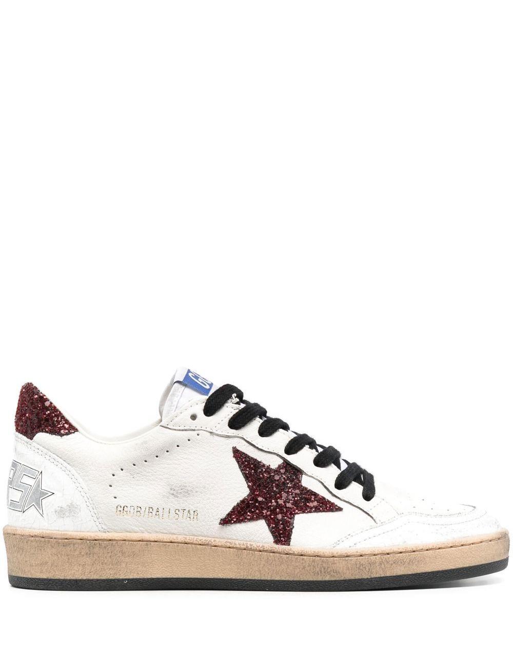 Ballstar Sneakers Red Glitter Tab & Star