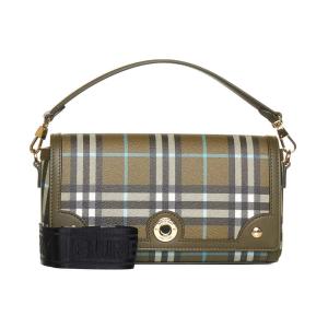 Check-Printed Foldover-Top Shoulder Bag
