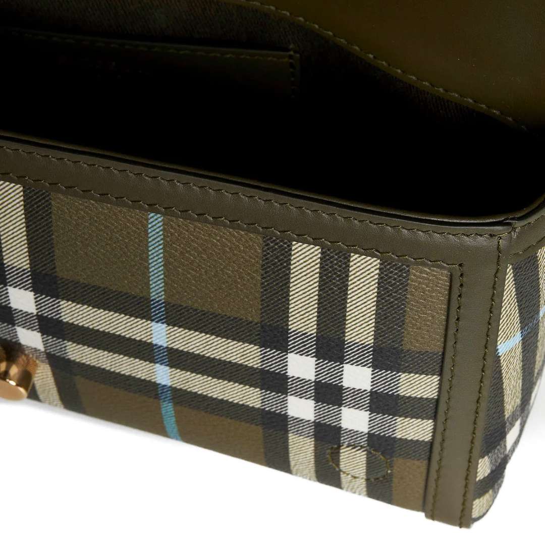 Check-Printed Foldover-Top Shoulder Bag