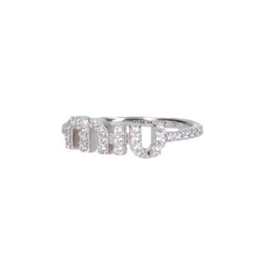 Crystal logo ring