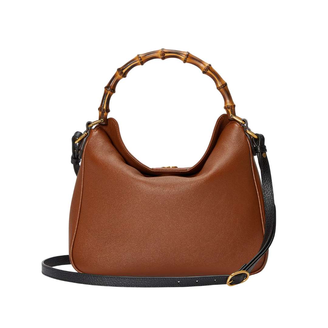 Diana medium shoulder bag in cuir leather