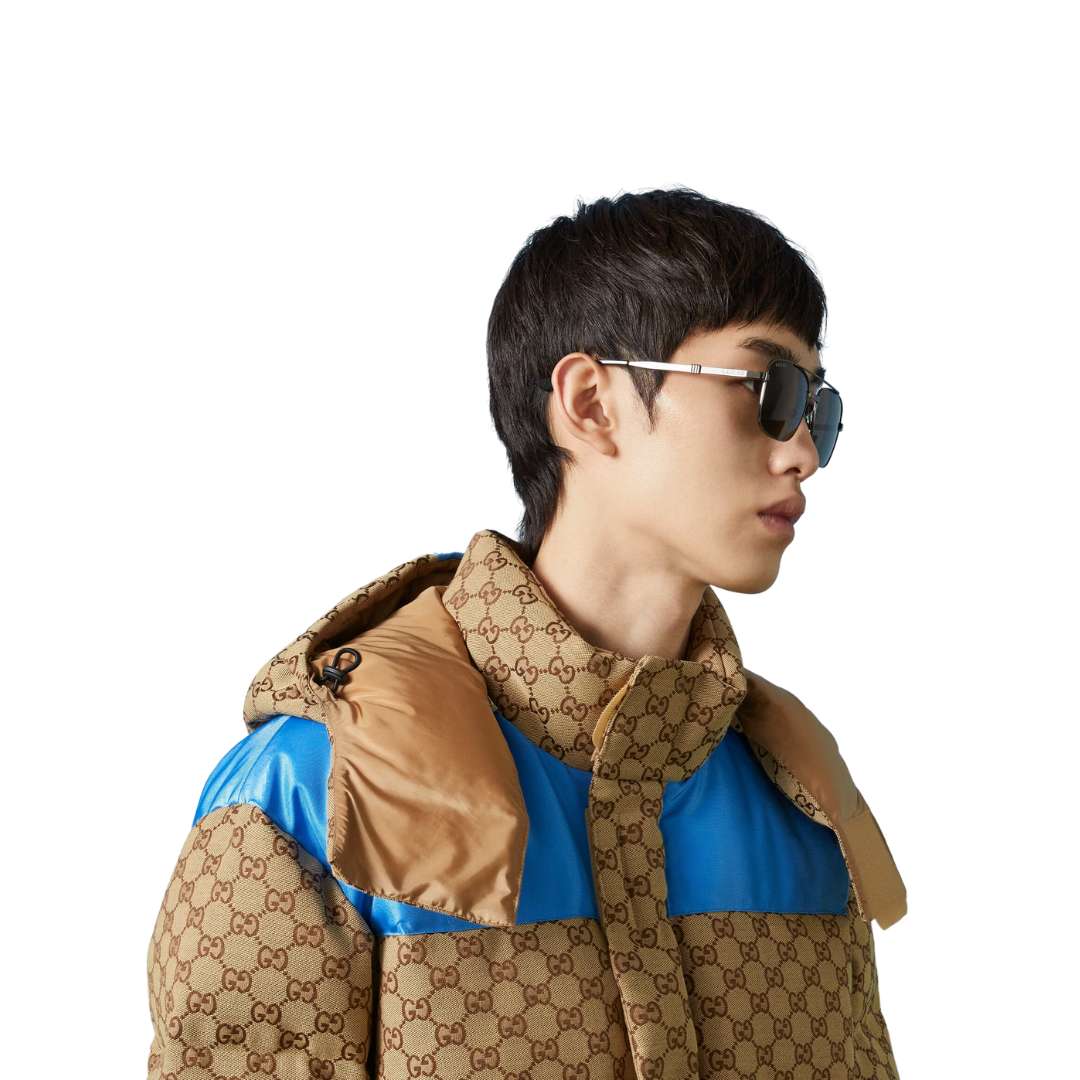 GG cotton canvas padded jacket