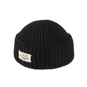 Rib wool hat with label
