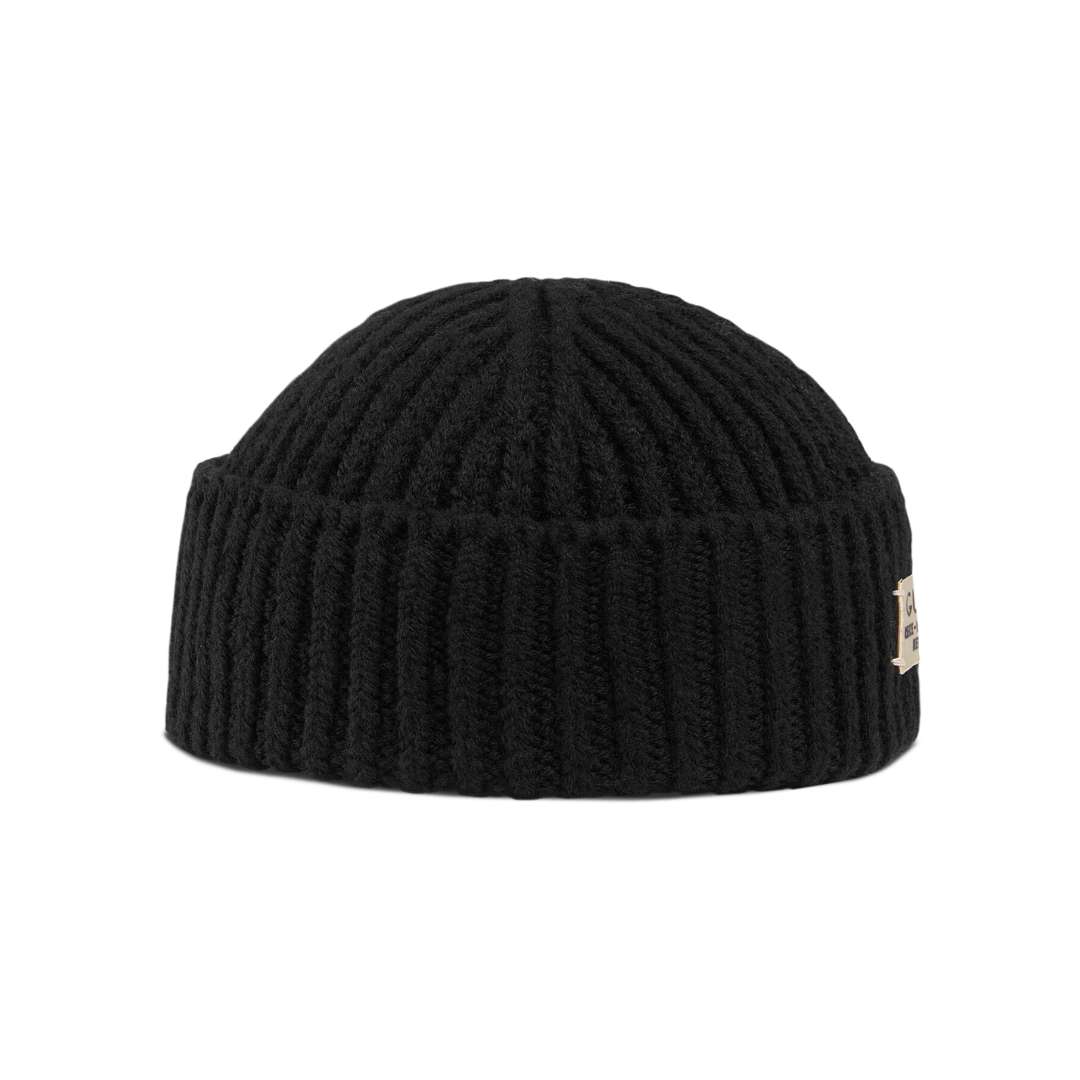 Rib wool hat with label
