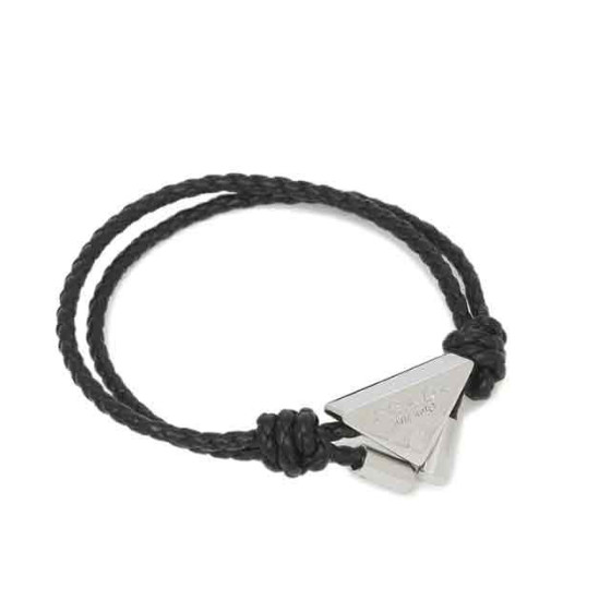 Triangular logo nappa leather bracelet