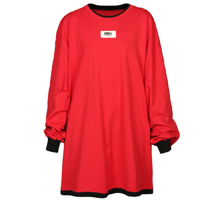 Front logo patch long T-shirt